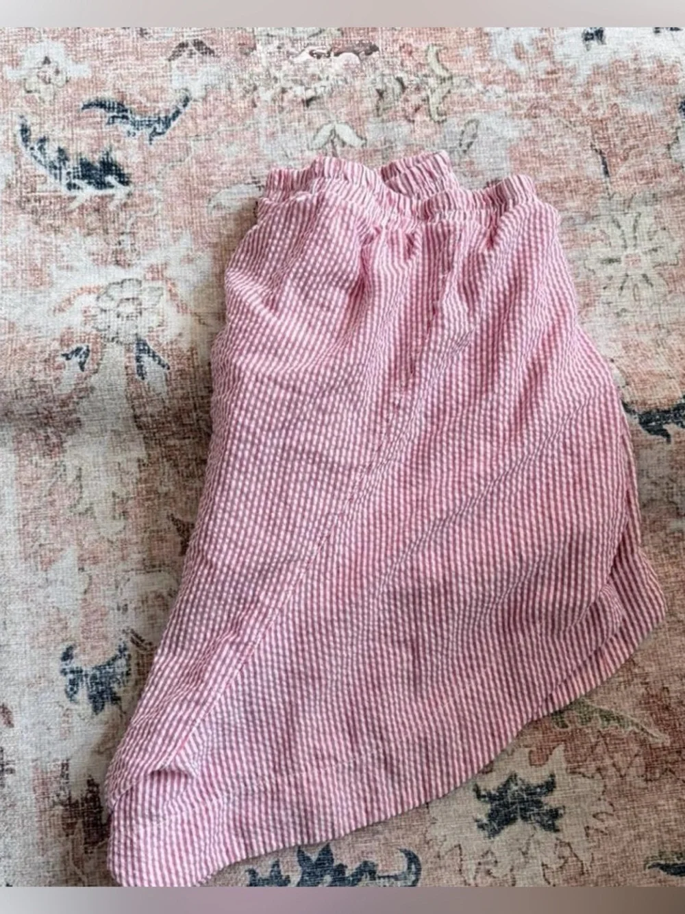 Free People Pink Seersucker Pajama Shorts